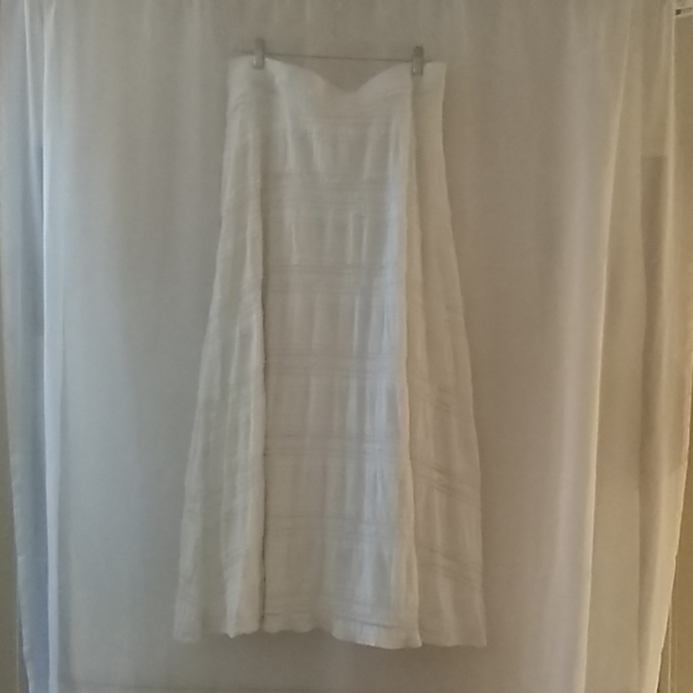 Chico's women's long white crochet skirt size 2